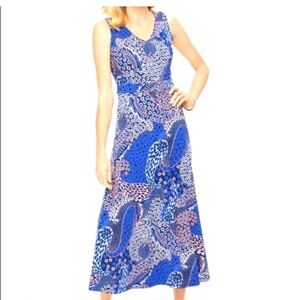 Talbots Blue and Purple Patterned Dress